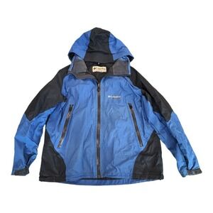 Columbia Titanium 100% Nylon Omni-Tech Waterproof Navy Blue Hood‎ Jacket Men XXL